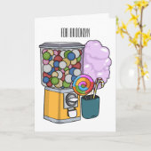 Carte Illustration de dessin de bonbon (Fleur jaune)