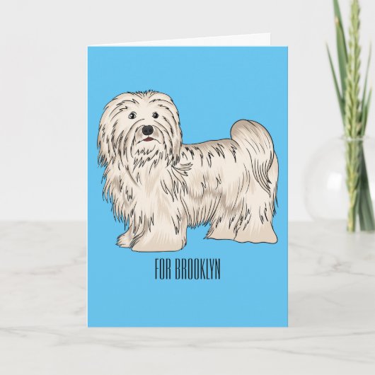 Carte Illustration de dessin de chien de Havan (Devant)