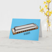 Carte Illustration de dessin d'Harmonica (Fleur jaune)