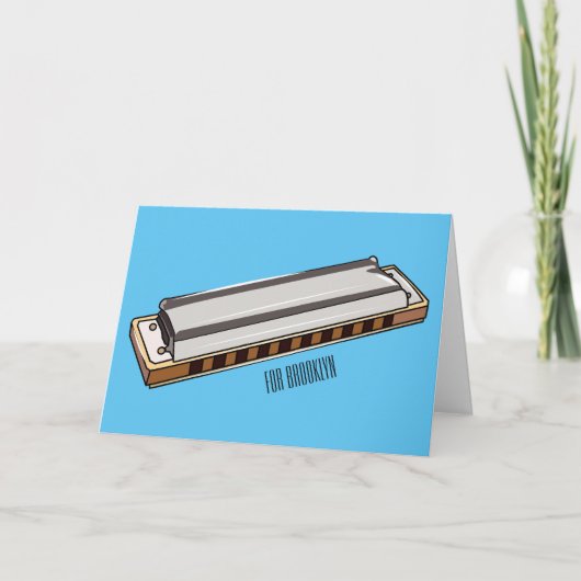 Carte Illustration de dessin d'Harmonica (Devant)