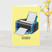 Carte Illustration de dessin d'imprimante (Fleur jaune)