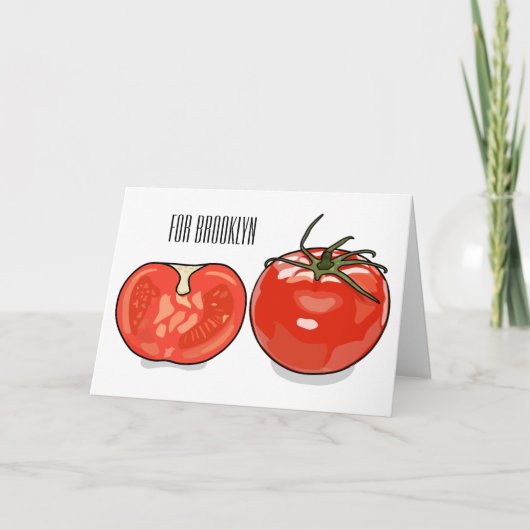 Carte Illustration de dessin sur la tomate (Devant)
