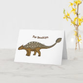 Carte Illustration de dinosaure blindé Ankylosaurus (Fleur jaune)