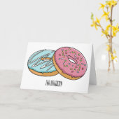 Carte Illustration de Donut (Fleur jaune)