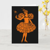 Carte Illustration de fée de citrouille d'Halloween vint (Fleur jaune)
