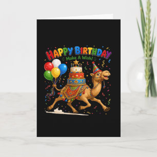 Carte Illustration de fête d'anniversaire de chameau