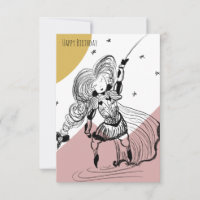 Illustration de fille d'escrime doodle anniversair