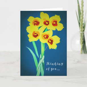 Carte Illustration de fleurs de jonquilles - Pensée pour