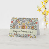 Carte Illustration de fleurs en cercle de William Morris (Fleur jaune)