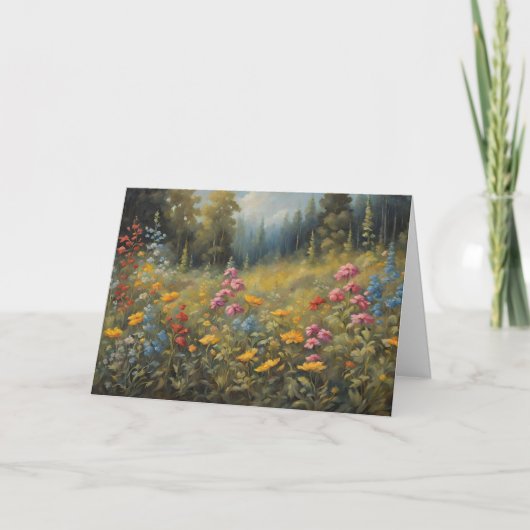 Carte Illustration de fleurs sauvages de forêt (Devant)