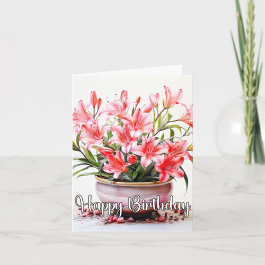 Carte Illustration de floraison de lys (Devant)