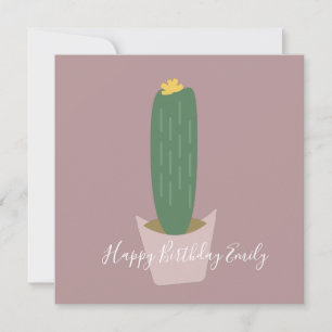 Carte Illustration de gâteau d'anniversaire au cactus
