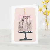 Carte Illustration de gâteau d'anniversaire heureux d'en (Fleur jaune)