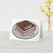 Carte Illustration de gâteau de Tiramisu (Fleur jaune)