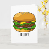 Carte Illustration de Hamburger (Fleur jaune)