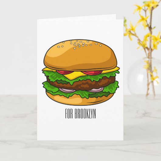 Carte Illustration de Hamburger (Fleur jaune)