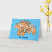 Carte Illustration de Happy lionfish (Fleur jaune)