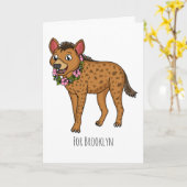 Carte Illustration de Hyena et de fleurs (Fleur jaune)