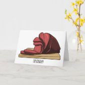 Carte Illustration de jambon (Fleur jaune)