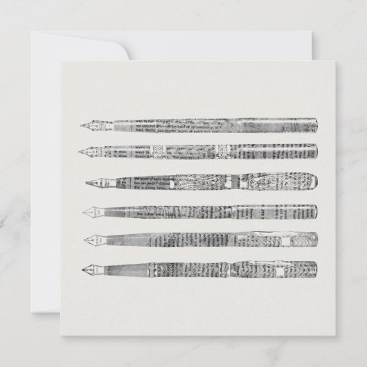 Carte Illustration de journal vintage Pens (Devant)