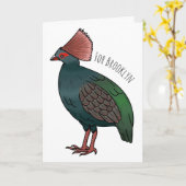 Carte Illustration de la caricature d'oiseau perdrix en (Fleur jaune)