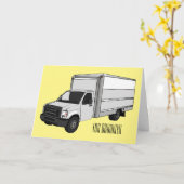 Carte Illustration de la caricature du camion-boîte (Fleur jaune)