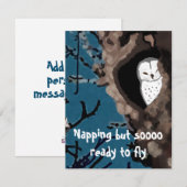 Carte Illustration de la chouette en train de tomber si  (Devant / Derrière)