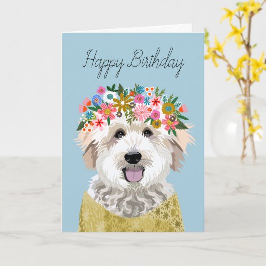 Carte Illustration de la couronne dorée de gribouillis (Fleur jaune)