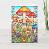 Carte Illustration de la forêt de champignons surcultivé (Devant)