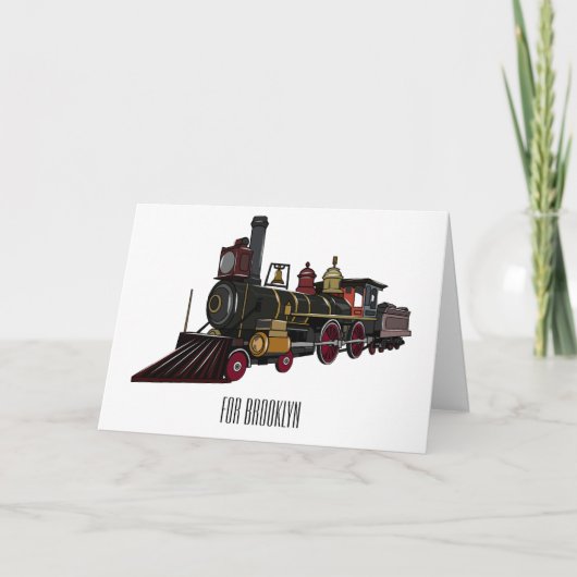 Carte Illustration de la locomotive à vapeur (Devant)