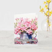 Carte Illustration de la lys au printemps (Fleur jaune)