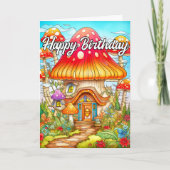 Carte Illustration de la maison de champignons magiques (Devant)