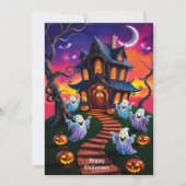 Carte Illustration de la maison hantée d'Halloween éffra (Devant)