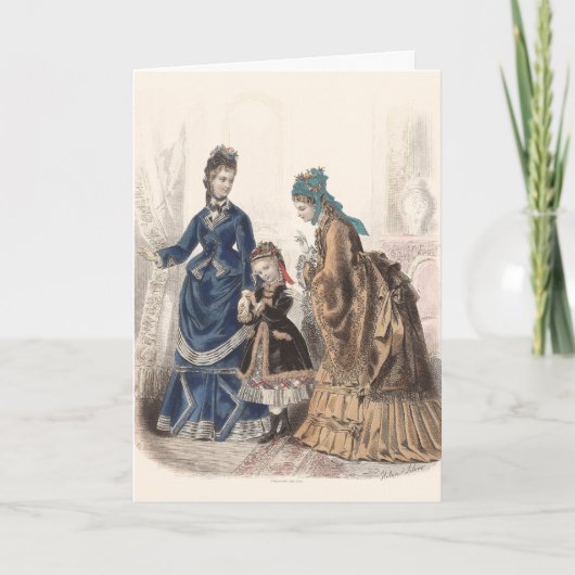 Carte Illustration de la mode française ancienne par Hel (Devant)