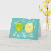 Carte Illustration de la Saint-Valentin de citron et lim (Fleur jaune)