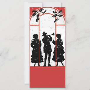 Carte Illustration de la silhouette des chanteurs de Noë