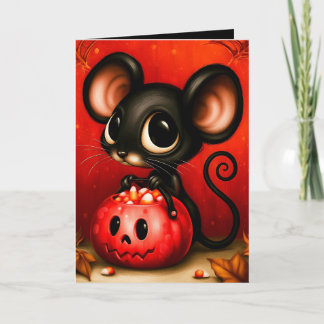 Carte Illustration de la souris pour la fête d'Halloween
