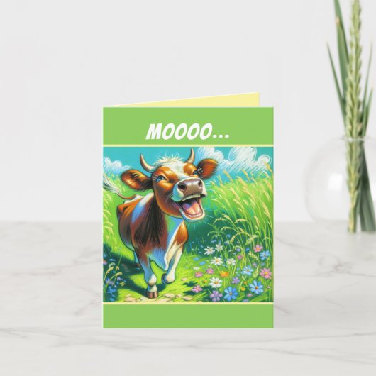 Carte Illustration de la vache mignonne Mooo-chas Gracia (Devant)