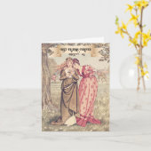 Carte Illustration de l'amitié victorienne à la Saint-Ga (Fleur jaune)