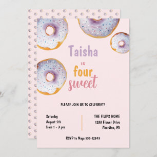 Carte Illustration de l'aquarelle de Donut doux