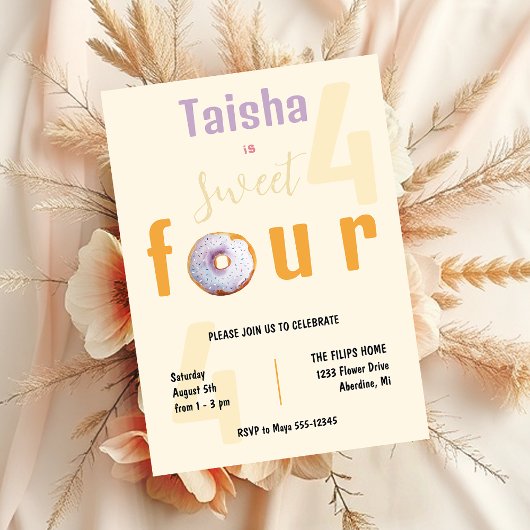 Carte Illustration de l'aquarelle de Donut doux Lilac