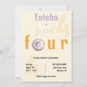 Carte Illustration de l'aquarelle de Donut doux Lilac (Devant)