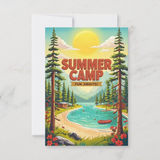 Carte Illustration de l'aventure d'un camp d'été (Devant)