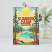 Carte Illustration de l'aventure d'un camp d'été (Debout devant)