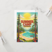 Carte Illustration de l'aventure d'un camp d'été (Devant/Arrière en situation)
