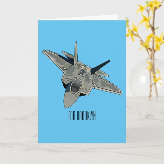 Carte Illustration de l'avion de chasse (Fleur jaune)