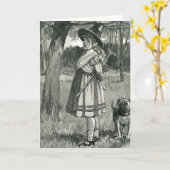 Carte Illustration de l'enfant sorcière d'Halloween avec (Fleur jaune)