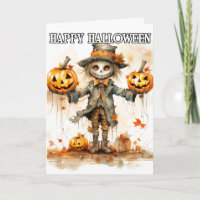 Illustration de l'épouvantail d'Halloween super mi