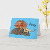 Carte Illustration de lézard à col frisé (Fleur jaune)