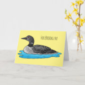 Carte Illustration de Loon bird (Fleur jaune)
